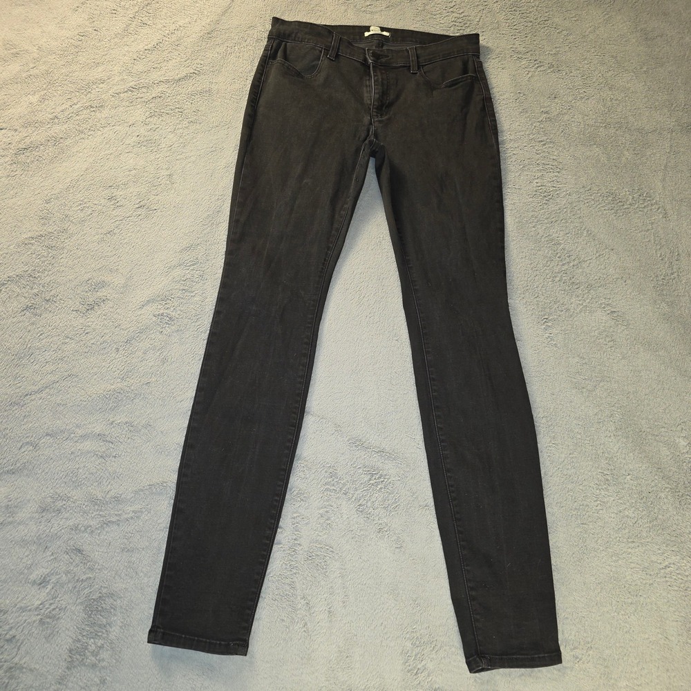 Eileen Fisher Womens Black Organic Cotton Tencel Skinny Jeans Size 8